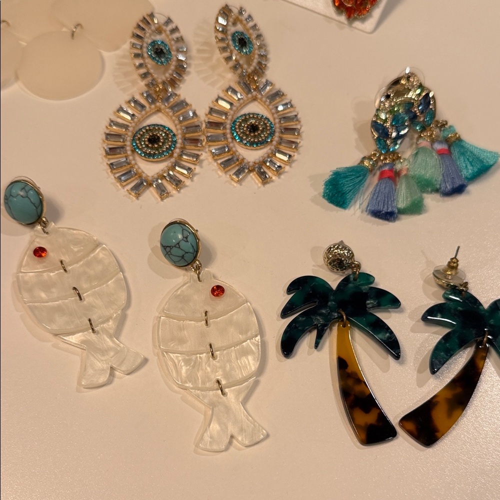 Large Set Baublebar Multicolor Statement Earrings… - image 1